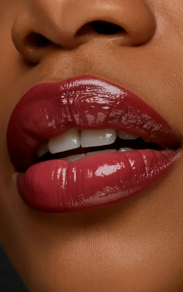 The biggest mistake with dark burgundy lipstick on brown skin (glossy finish fix)