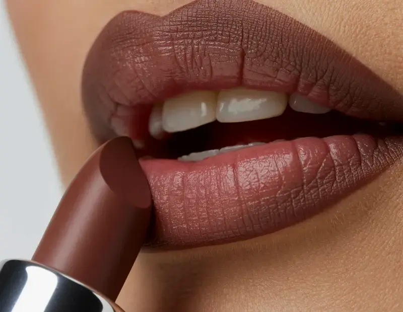 Matte brown lipstick ombre look β how to get a chocolate mauve lip