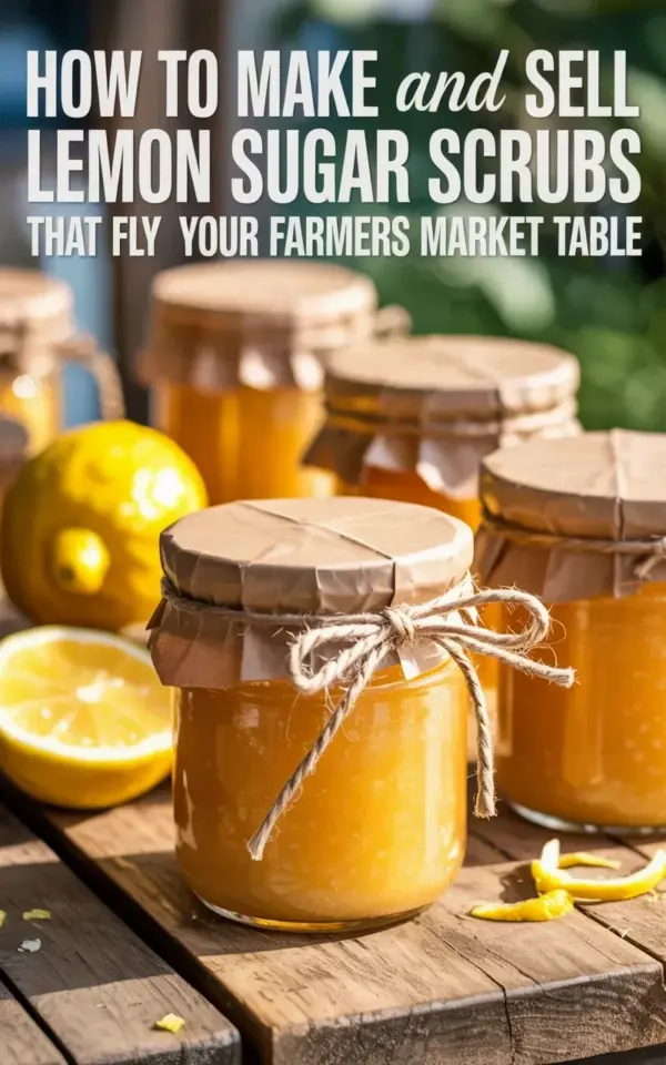 Homemade Lemon Sugar Scrub Jars for Your Farmers Market Table π