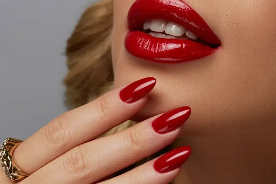 Red Lipstick & Almond Nails Glow Up - Before After Beauty Transformation